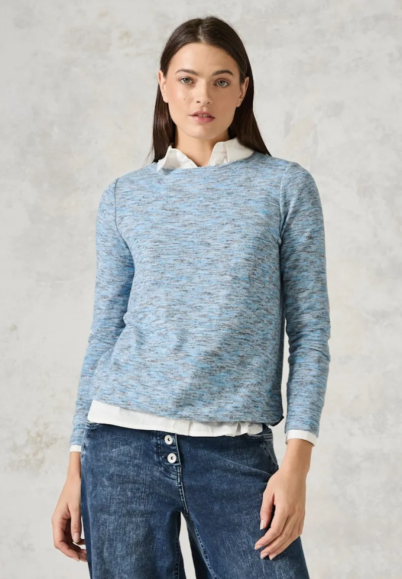 Cecil Shirts*Melange-Shirt multi aqua melange