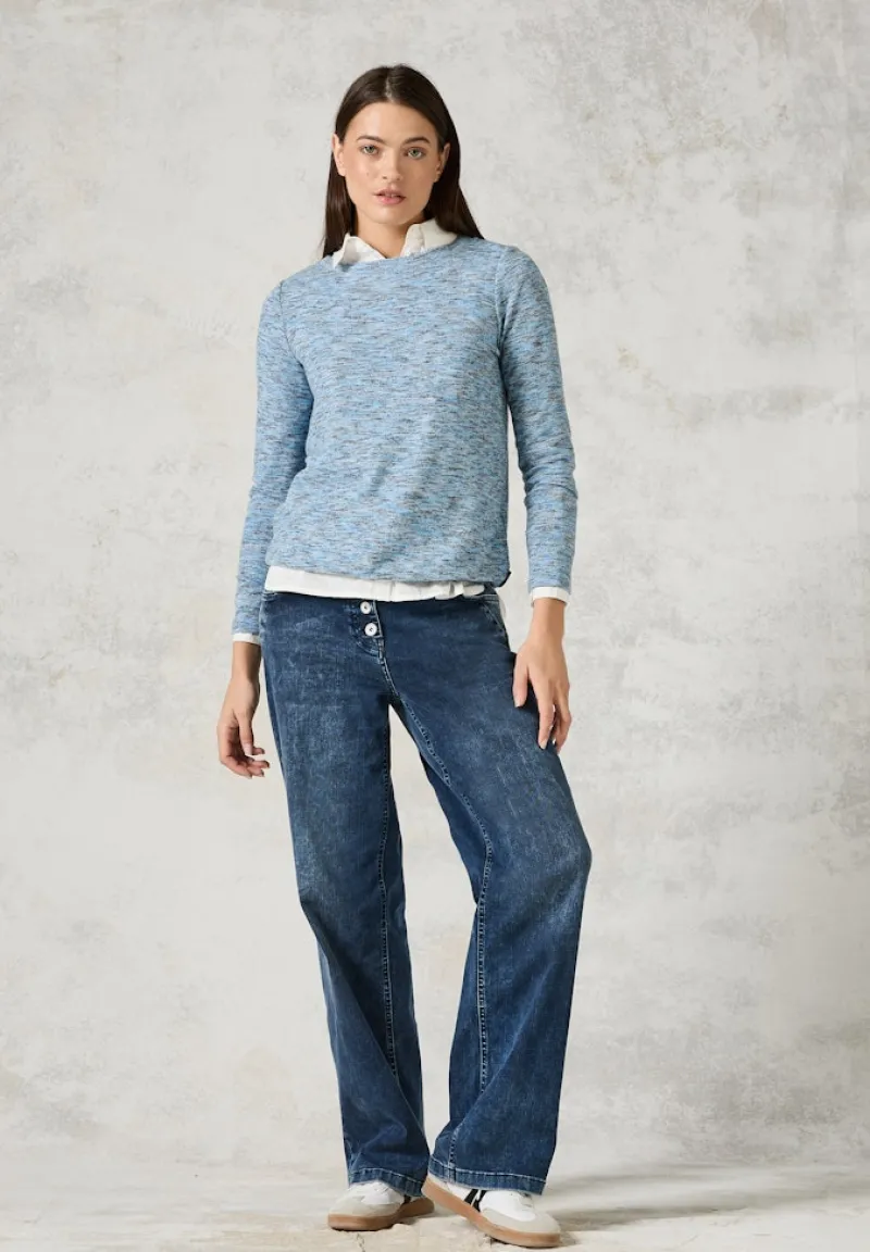 Cecil Shirts*Melange-Shirt multi aqua melange