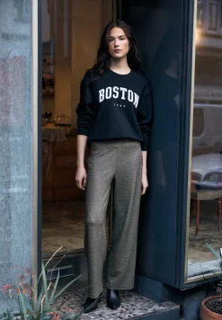 STREET ONE STUDIO Jeans*Melierte Wide Leg Hose Black