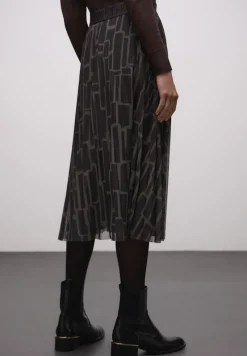Street One Röcke*Mesh Plissée Rock mit Print darkest brown