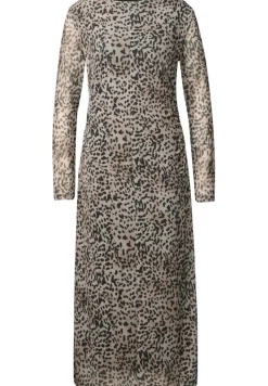 STREET ONE STUDIO Kleider*Mesh-Kleid mit Leo-Print creamy brown