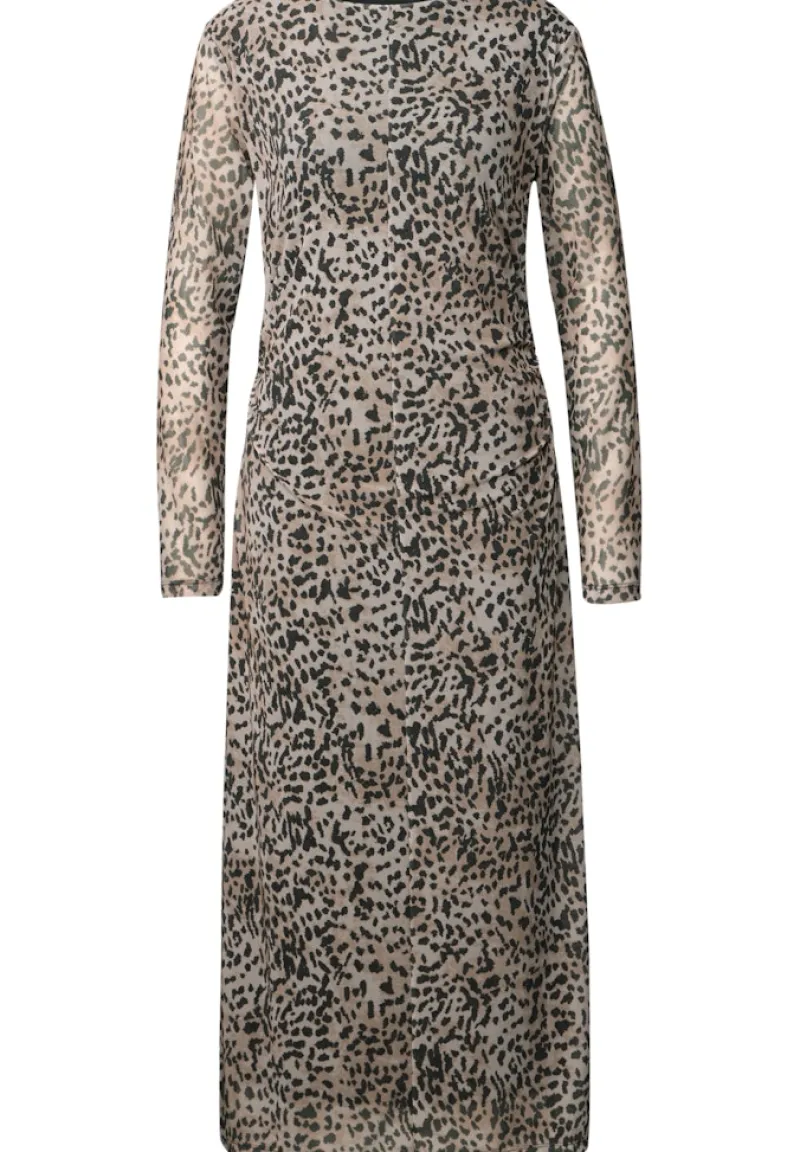 STREET ONE STUDIO Kleider*Mesh-Kleid mit Leo-Print creamy brown