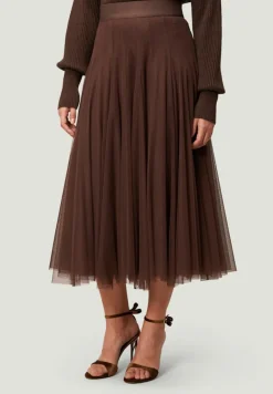 Zero Röcke*Meshrock mit Gummibund chicory coffee