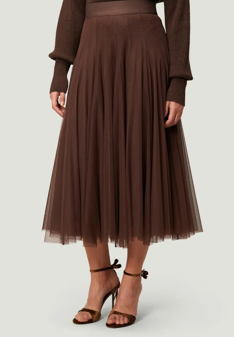 Zero Röcke*Meshrock mit Gummibund chicory coffee