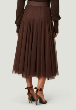 Zero Röcke*Meshrock mit Gummibund chicory coffee