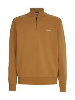 Calvin Klein Pullover & Sweatshirts*MICRO LOGO REPREVE Q-ZIP caramel