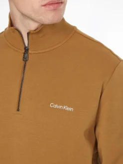 Calvin Klein Pullover & Sweatshirts*MICRO LOGO REPREVE Q-ZIP caramel