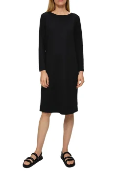 s.Oliver Kleider*Midikleid mit Struktur Schwarz