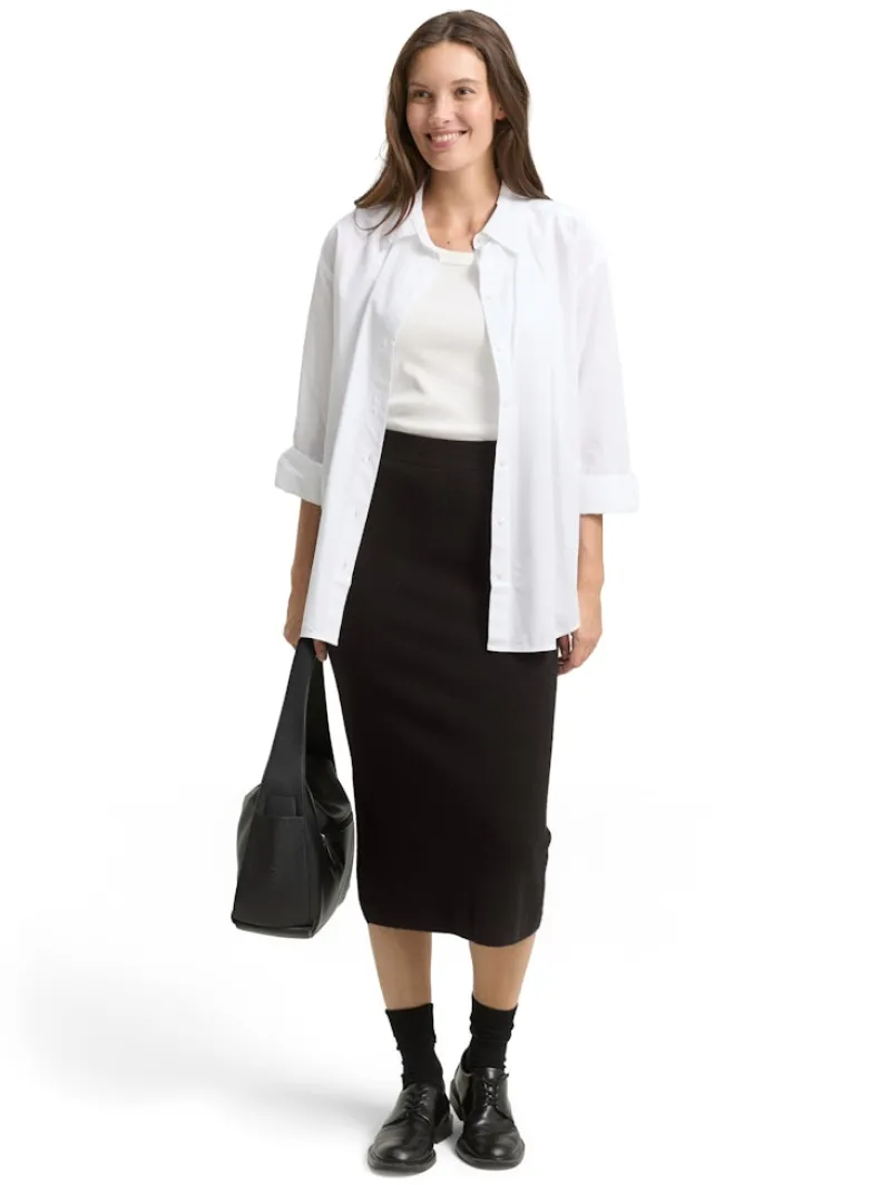 Tom Tailor Röcke*Midi-Rock mit Schlitz deep black