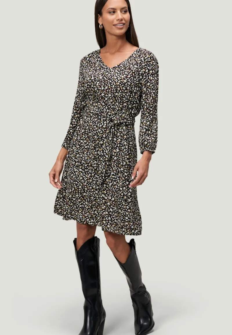 Zero Kleider*Minikleid mit Blumendruck blackcream