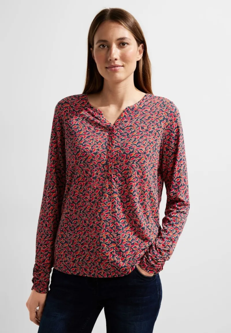 Cecil Shirts*Minimalprint Tunikashirt cosy coral