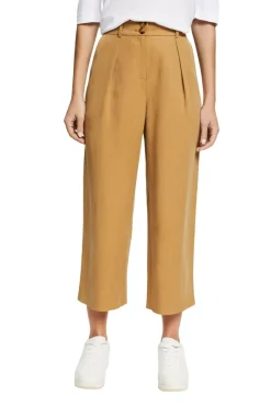 Esprit Hosen*Mit Leinen: Hose mit verkürztem Bein camel