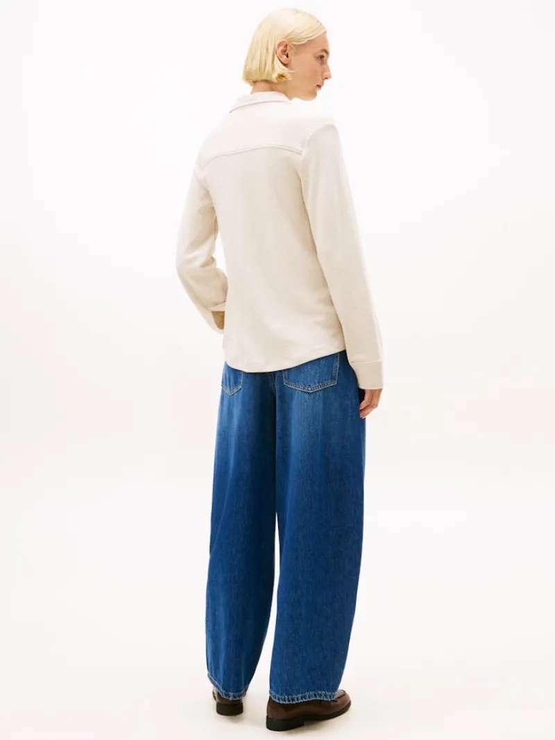 Tommy Hilfiger Blusen*MODERN INTERLOCK REG LS SHIRT heather oatmilk