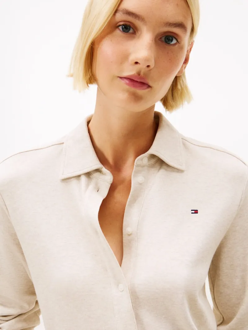 Tommy Hilfiger Blusen*MODERN INTERLOCK REG LS SHIRT heather oatmilk