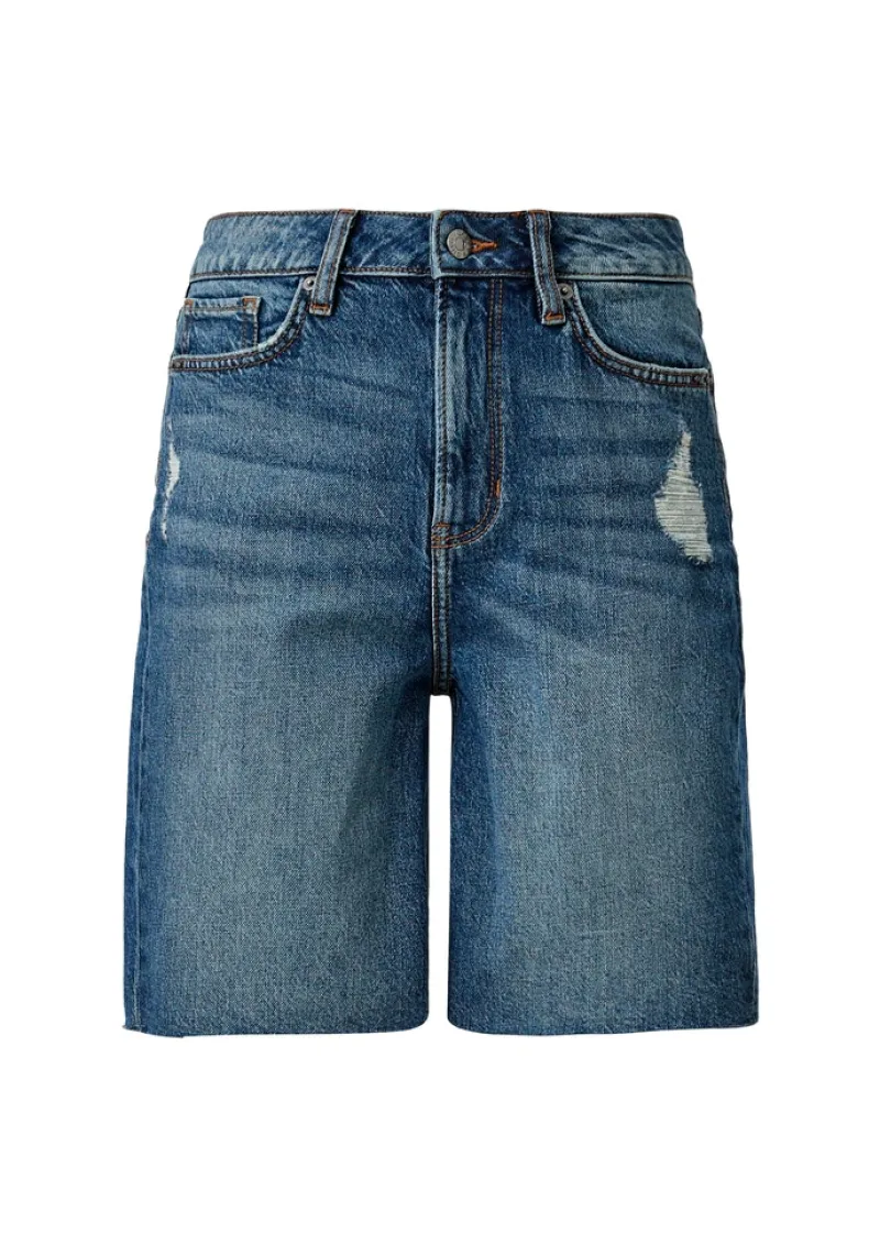 QS Shorts*Mom-Fit Bermuda Blau
