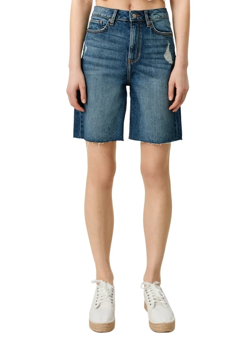 QS Shorts*Mom-Fit Bermuda Blau