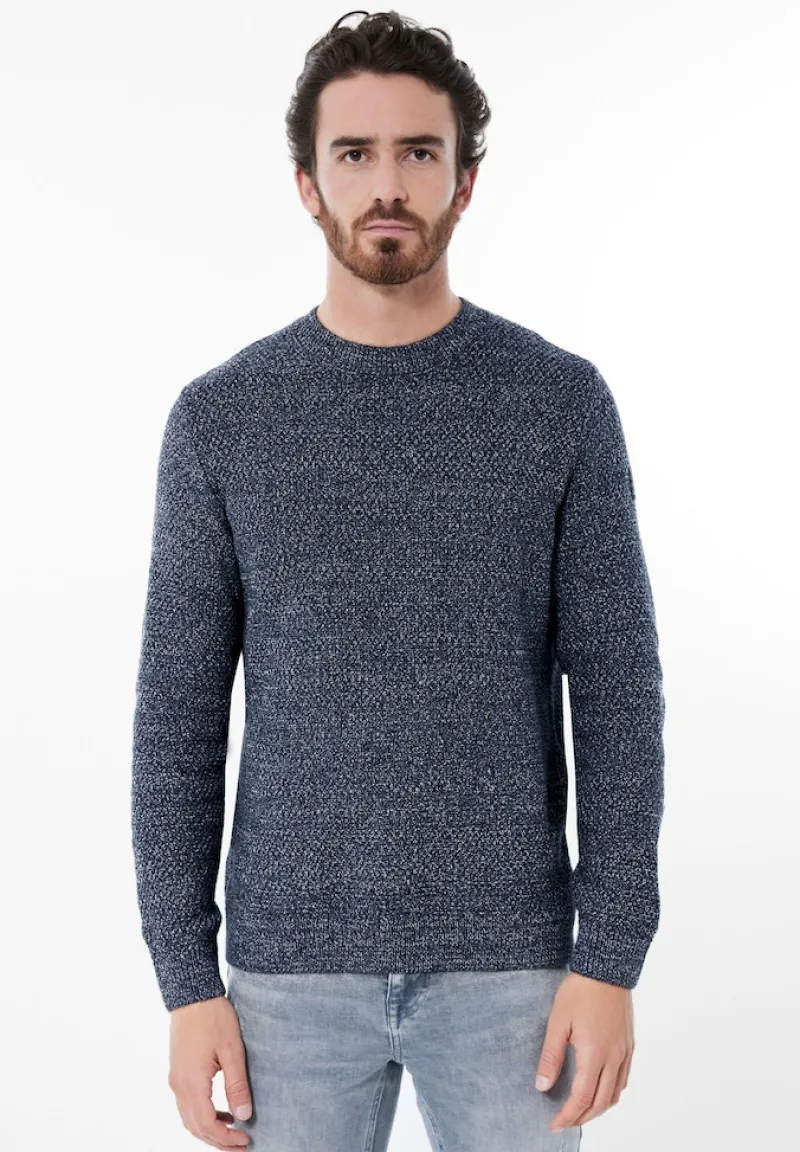 Street One Men Pullover & Sweatshirts|Big Boys*Mouliné Strickpullover deep navy blue melange