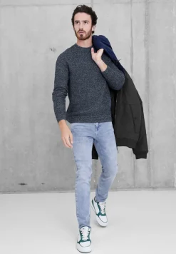 Street One Men Pullover & Sweatshirts|Big Boys*Mouliné Strickpullover deep navy blue melange