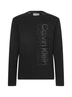 Calvin Klein Shirts*MULTI LOGO LS LIGHT SWEATSHIRT ck black