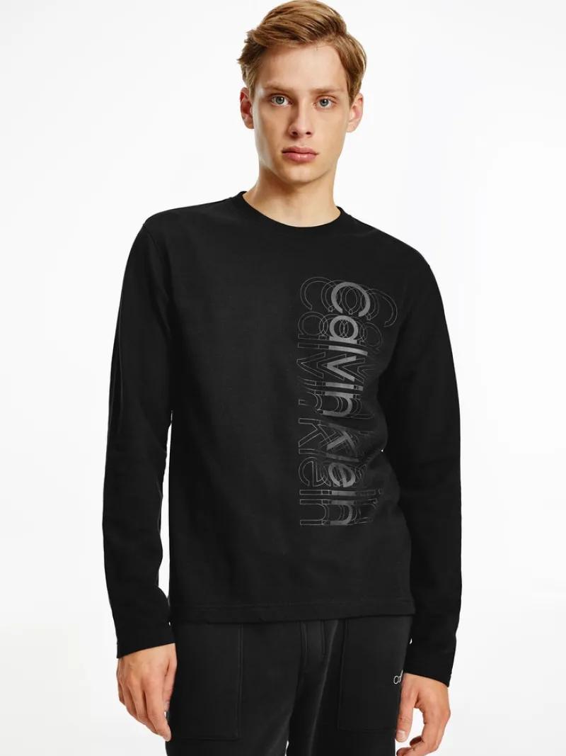 Calvin Klein Shirts*MULTI LOGO LS LIGHT SWEATSHIRT ck black