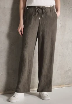 STREET ONE STUDIO Hosen*Musselin Wide Leg Hose acron brown