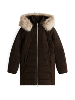Tommy Hilfiger Jacken*MW DOWN SLIM COAT WITH FUR dark coffee