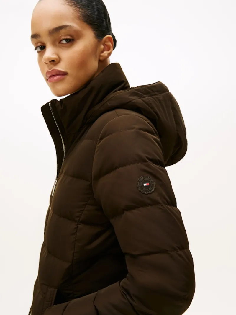 Tommy Hilfiger Jacken*MW DOWN SLIM COAT WITH FUR dark coffee