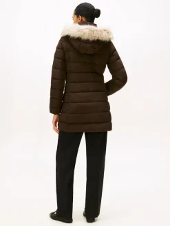 Tommy Hilfiger Jacken*MW DOWN SLIM COAT WITH FUR dark coffee