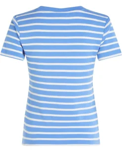 Tommy Hilfiger Shirts*NEW SLIM CODY V-NK SS breton stp- blue spell- ecru