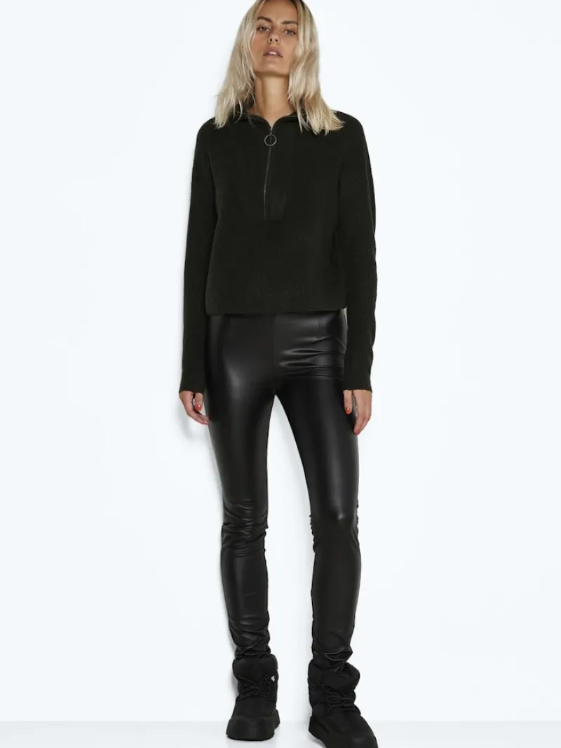 Noisy May Hosen*NMALOHA HW SKINNY COATED LEGGING NOOS Black