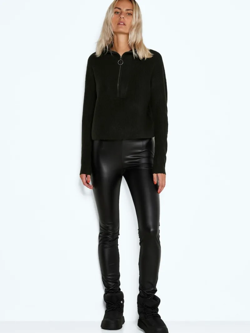 Noisy May Hosen*NMALOHA HW SKINNY COATED LEGGING NOOS Black