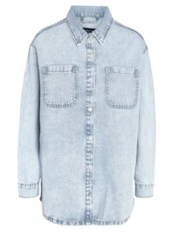 Noisy May Blusen*NMALVA L/S DENIM SHACKET AZ352LB NOOS Light Blue Denim