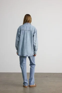 Noisy May Blusen*NMALVA L/S DENIM SHACKET AZ352LB NOOS Light Blue Denim