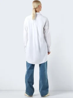 Noisy May Kleider*NMASTA L/S SHIRT DRESS FWD Bright White