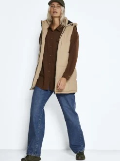 Noisy May Westen*NMAURORA HOOD VEST NOOS hellbraun2