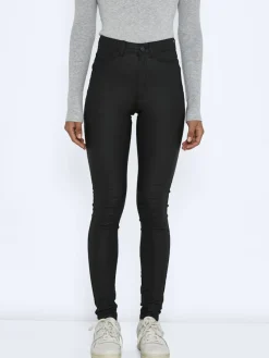 Noisy May Hosen*NMCALLIE HW SKINNY COATED PANTS NOOS Black