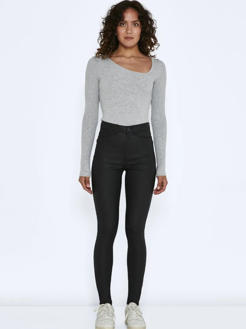 Noisy May Hosen*NMCALLIE HW SKINNY COATED PANTS NOOS Black