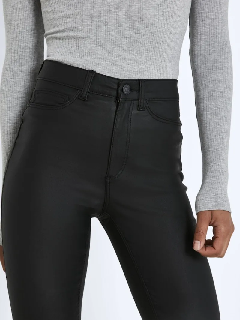Noisy May Hosen*NMCALLIE HW SKINNY COATED PANTS NOOS Black