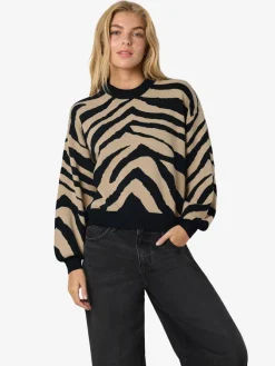 Noisy May Pullover & Sweatshirts*NMCHARLOTT L/S O-NECK KNIT FWD NOOS Black