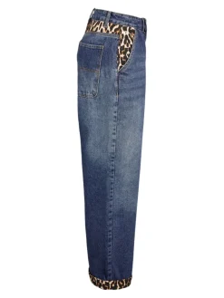 Noisy May Jeans*NMCORE NW LEOPATCH WIDE LEG JEAN FO050DB Dark Blue Denim