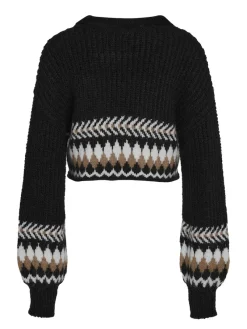 Noisy May Pullover & Sweatshirts*NMDAISY L/S O-NECK KNIT Black-Eggnog & Nomad