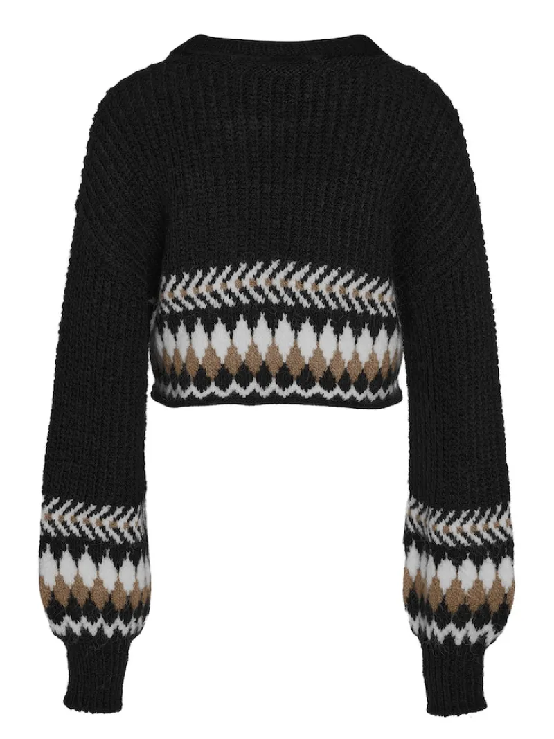 Noisy May Pullover & Sweatshirts*NMDAISY L/S O-NECK KNIT Black-Eggnog & Nomad