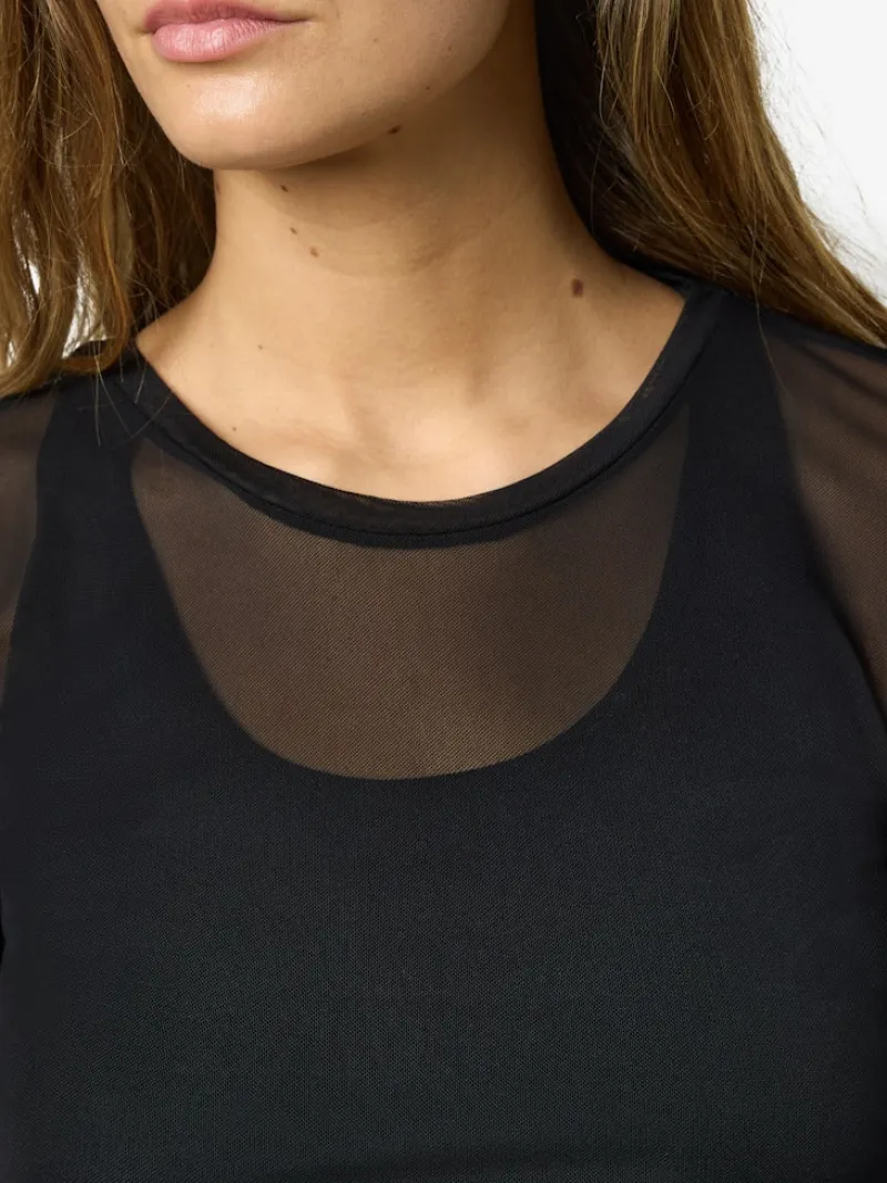 Noisy May Shirts*NMJUDITH L/S MESH TOP BG NOOS Black
