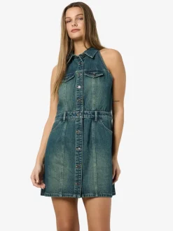 Noisy May Kleider*NMLARDIE SH SL TNTD DNM DRS VI587DB NOOS Dark Blue Denim