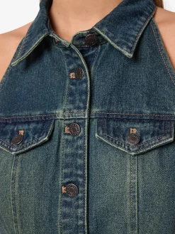 Noisy May Kleider*NMLARDIE SH SL TNTD DNM DRS VI587DB NOOS Dark Blue Denim