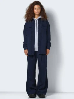 Noisy May Jacken*NMLAYTON FLANNY L/S SHACKET WVN Navy Blazer