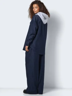 Noisy May Jacken*NMLAYTON FLANNY L/S SHACKET WVN Navy Blazer