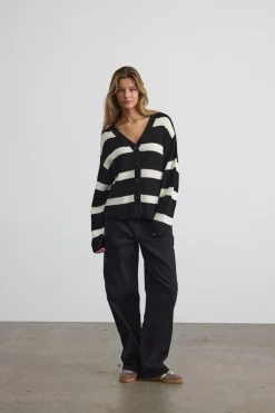 Noisy May Pullover & Sweatshirts*NMMAYSA L/S V-NECK KNIT CARDIGAN NOOS Black