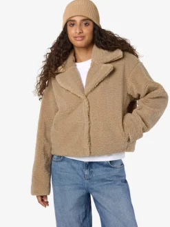 Noisy May Jacken*NMNATI CROP TEDDY JACKET FWD NOOS birch