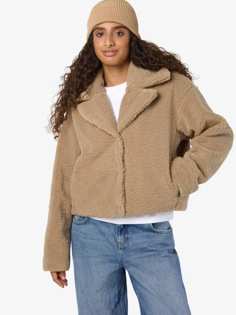 Noisy May Jacken*NMNATI CROP TEDDY JACKET FWD NOOS birch